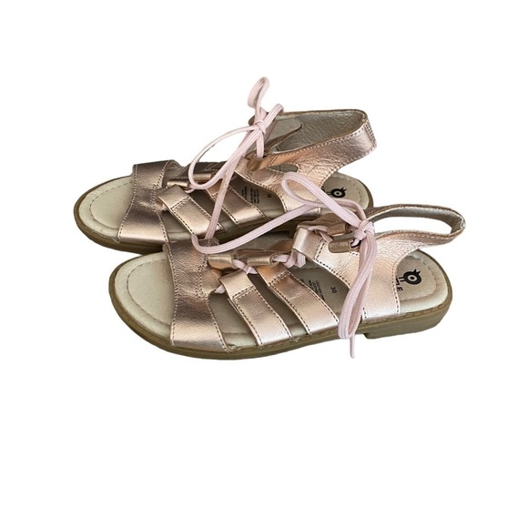 Old Soles Rose Gold Gladiator Lace Up Sandals Girls size 13 - Picture 3 of 8